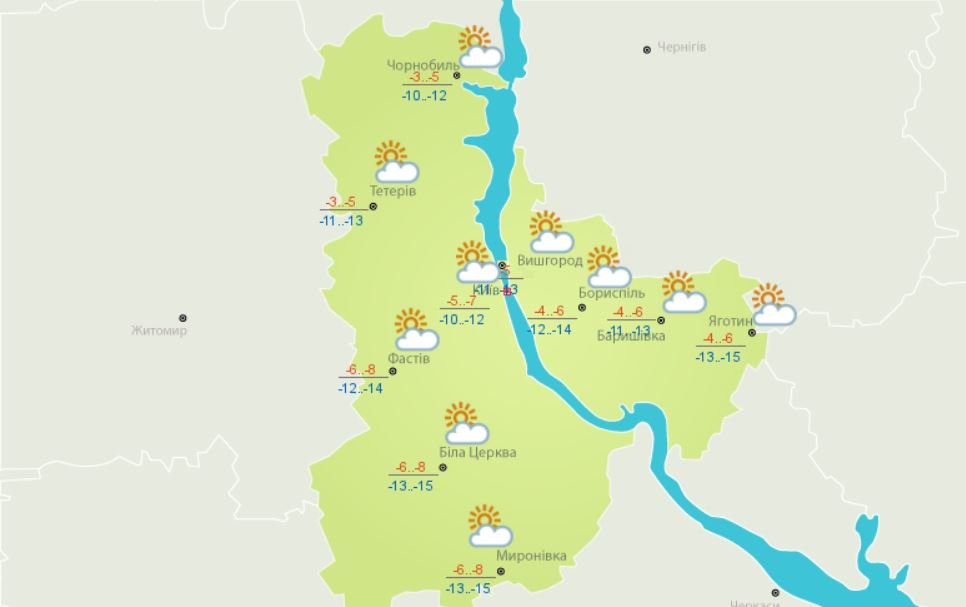 Погода на 30 ноября в Киеве