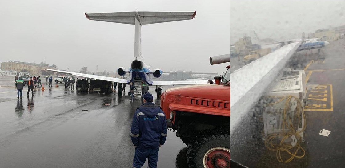 Так выглядит столкновение самолета и транспорта на фото, присланных пассажирами ЯК-40 Так выглядит столкновение самолета и транспорта на фото, присланных пассажирами ЯК-40