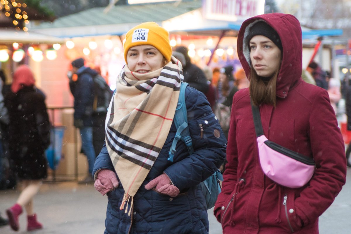 На честь праздника даже снег пошел!