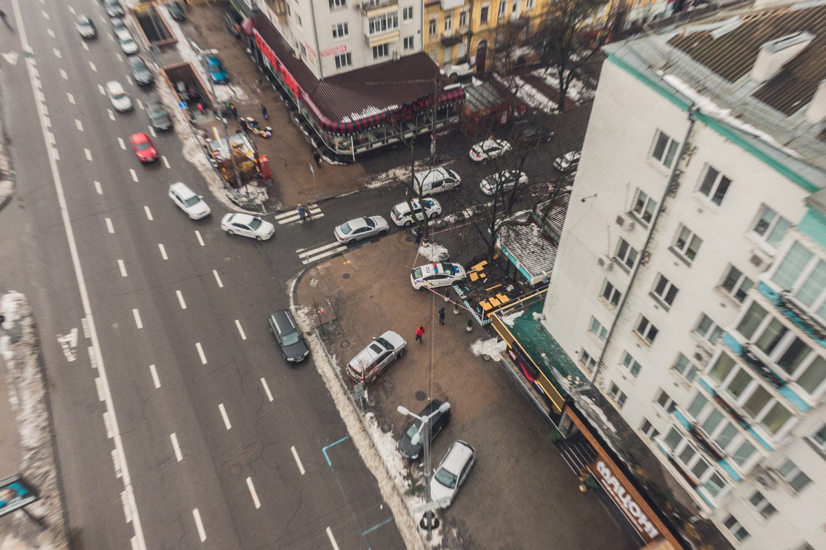 Авария с полицейским Prius с высоты