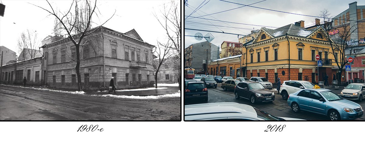 На Межигорской со временем стало многолюдно и шумно 