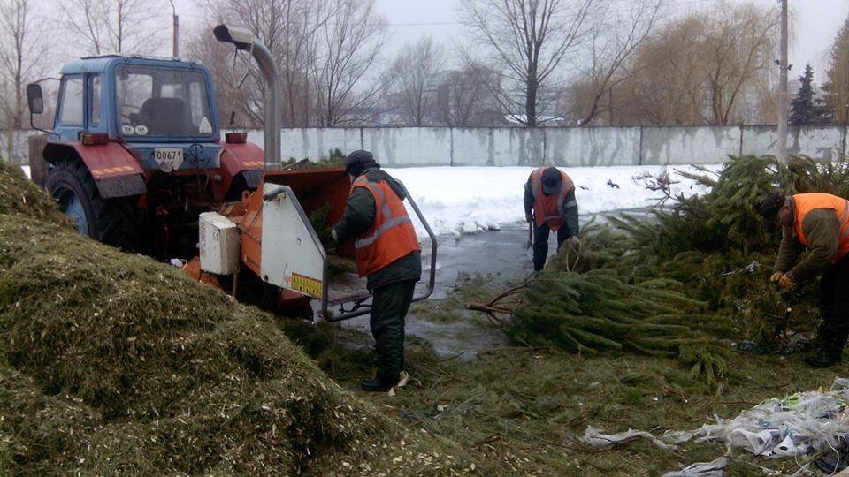 Также в Деснянском районе открыли пункт переработки елок