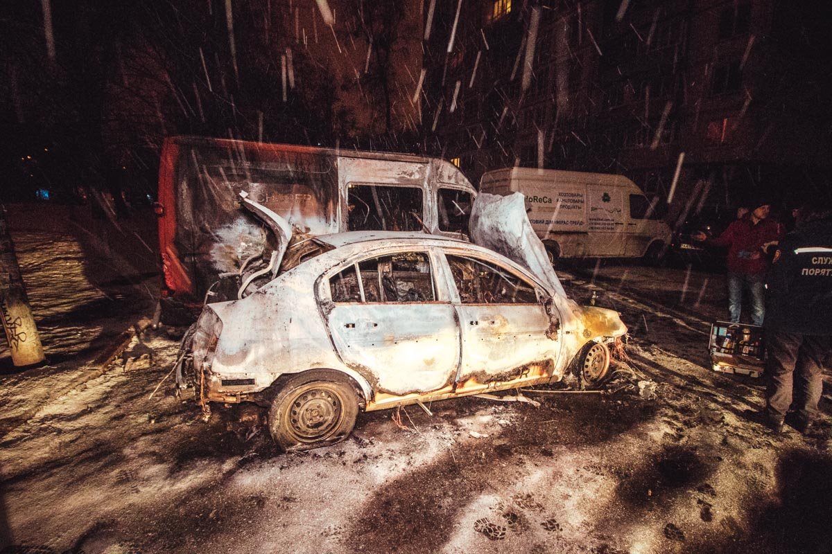 По неподтвержденной информации, автомобиль Hyundai подожгли неизвестные