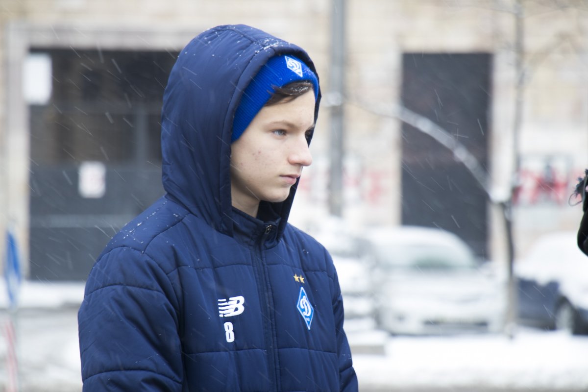 На церемонии также присутствовали юные футболисты из академии "Динамо" Киев