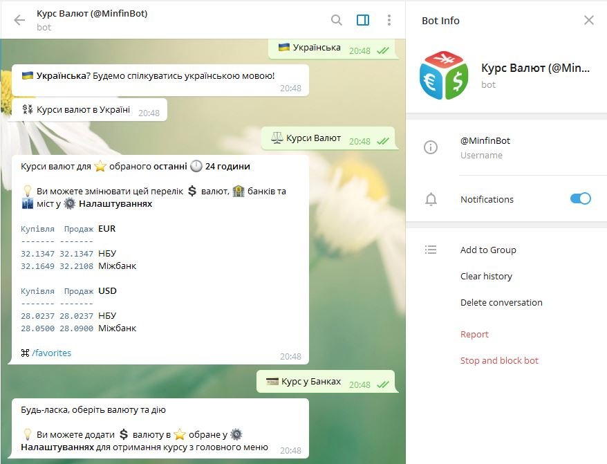 Бот, который рассказывает об актуальном курсе валют Бот, который рассказывает об актуальном курсе валют