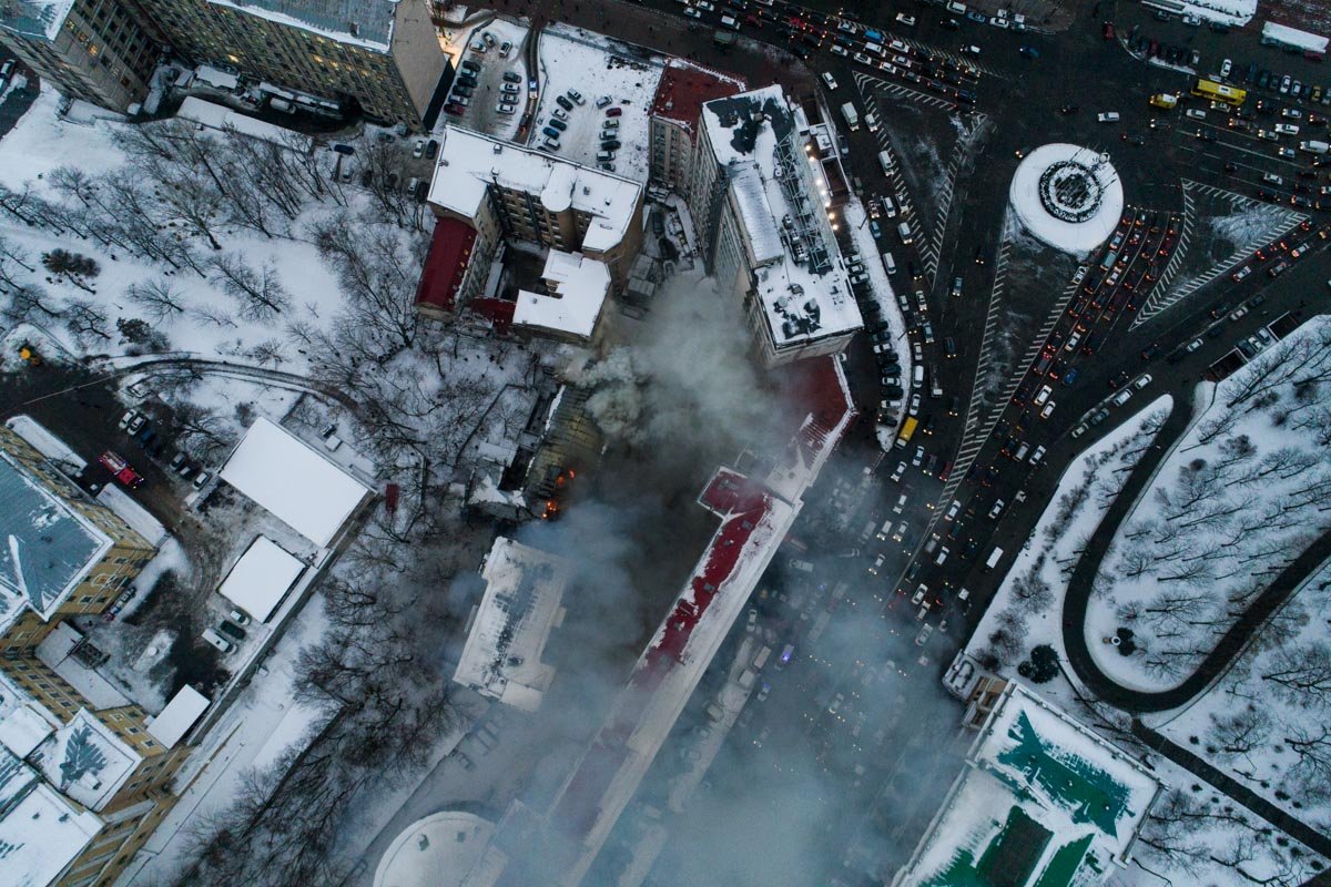 В среду, 16 января, в центре Киева произошел пожар