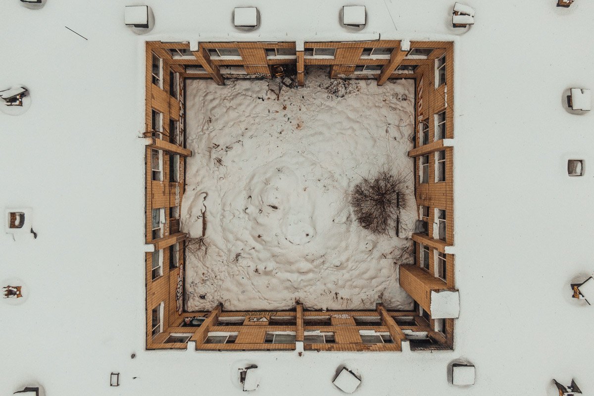 Здание детсада с высоты