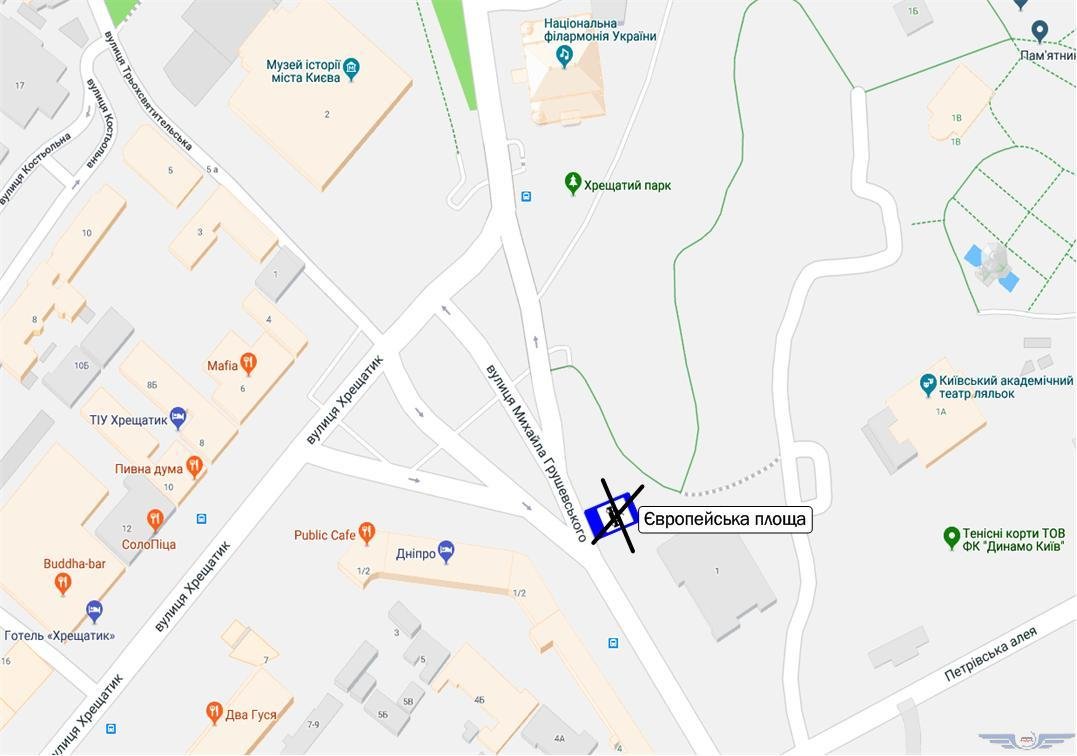 С 08:00 до 11:00 предусмотрена отмена остановки автобусов маршрутов № 24, и измененного маршрута №114 «Европейская площадь»