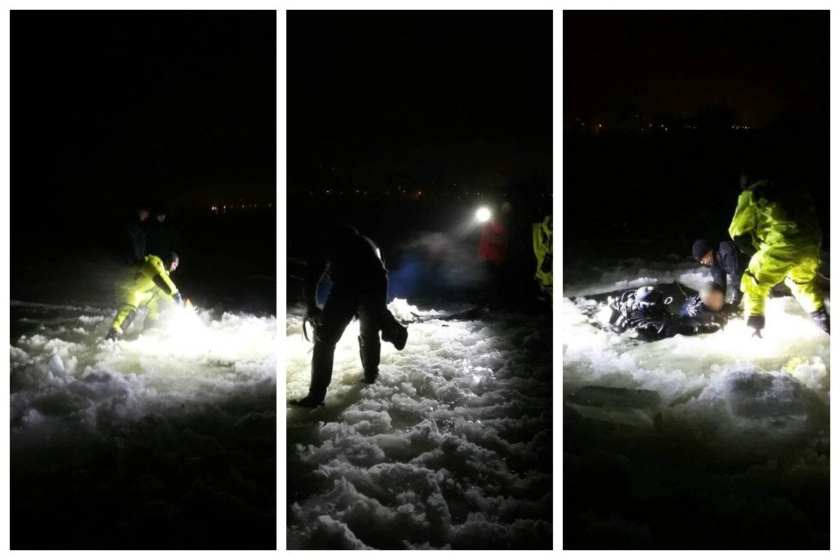 Спасатели ГСЧС при помощи специнструмента вскрыли лед, чтобы добраться до погибшего мужчины Спасатели ГСЧС при помощи специнструмента вскрыли лед, чтобы добраться до погибшего мужчины