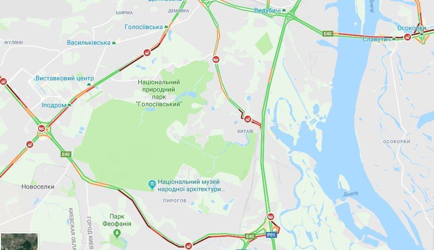 Голосеевский район также остановился