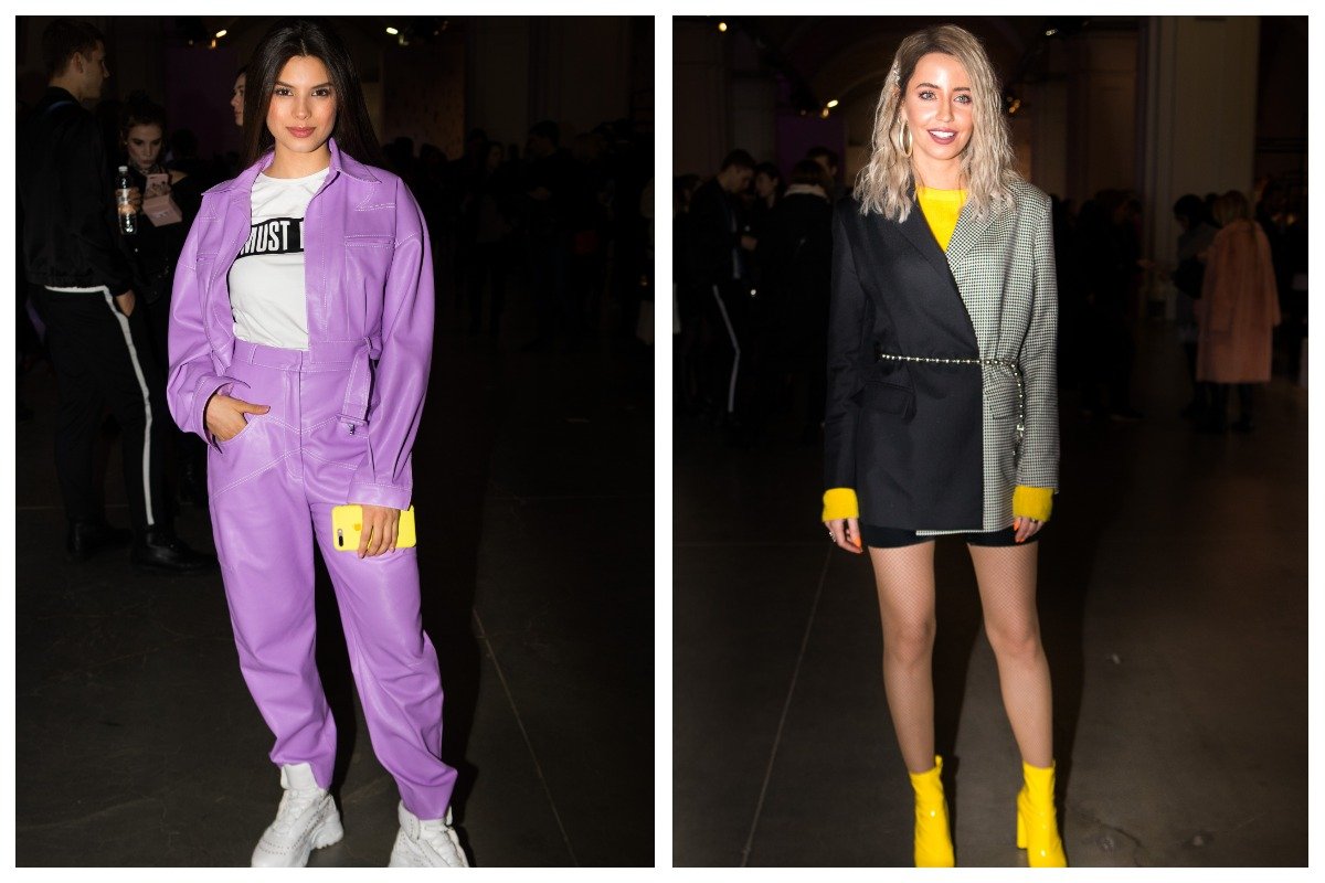 Мишель Андраде и Надя Дорофеева выделялись из толпы яркими цветами своей одежды