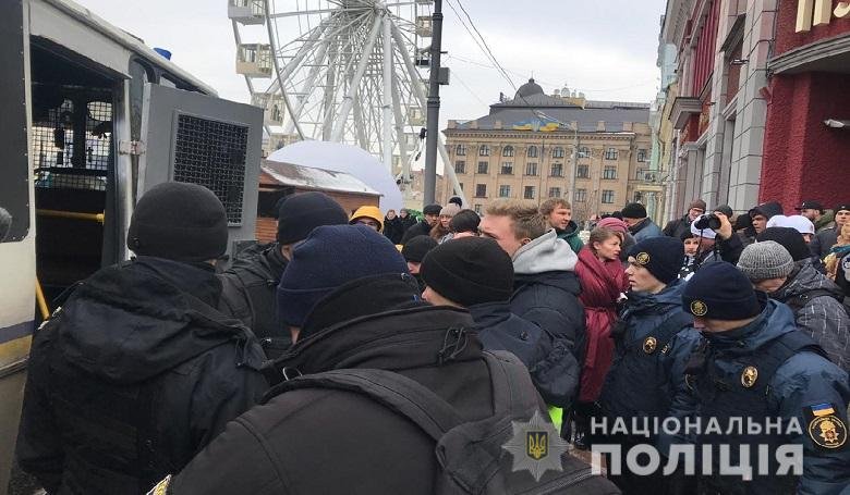 На митинг Юлии Тимошенко пришли активисты организации С14