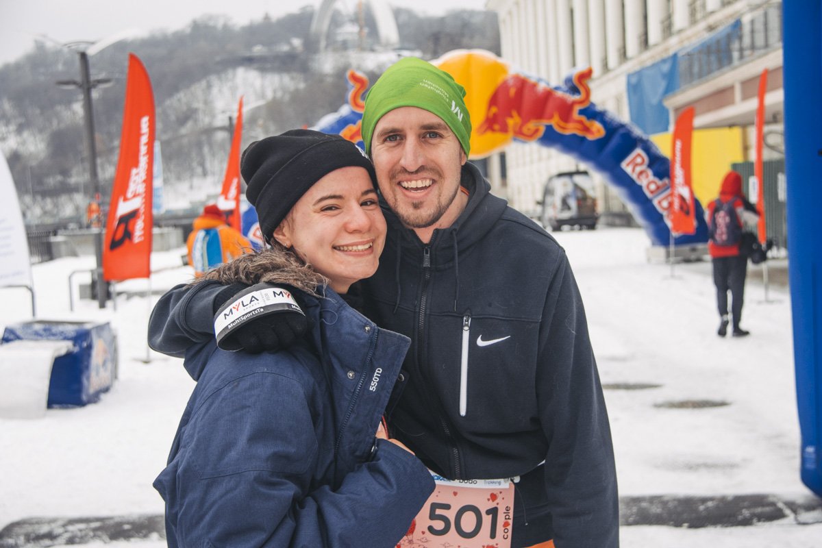 На финише влюбленные делились позитивными эмоциями