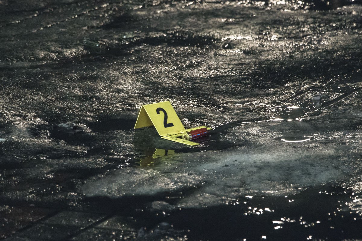 На месте были обнаружены несколько гильз от ружья 12-го калибра