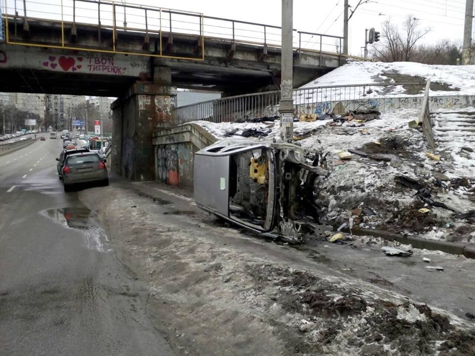 Разбитый Renault обнаружили на парапете возле железнодорожных путей сотрудники полиции Разбитый Renault обнаружили на парапете возле железнодорожных путей сотрудники полиции