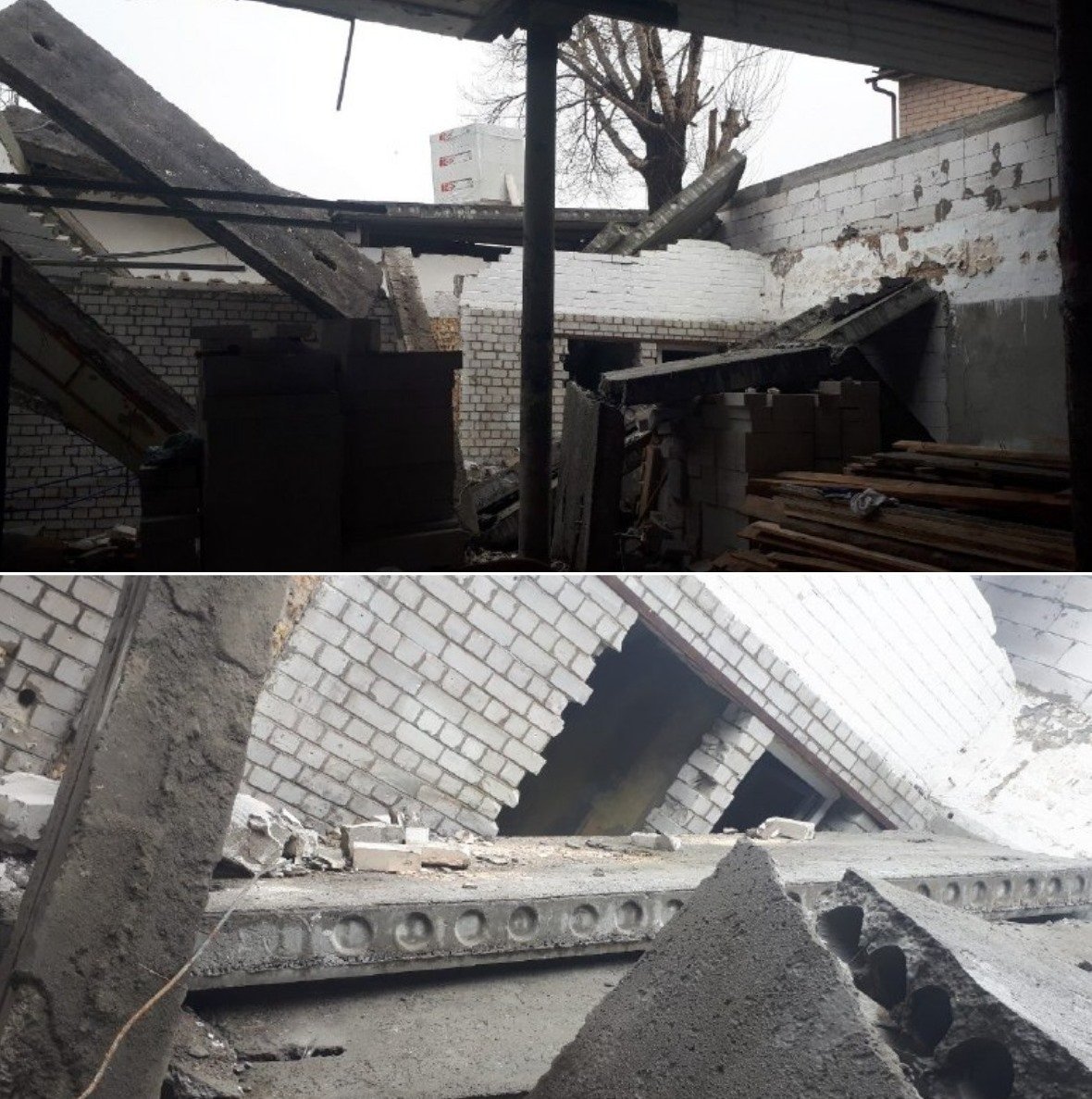 В результате случившегося пострадали трое человек, которые на момент обвала находились в помещении В результате случившегося пострадали трое человек, которые на момент обвала находились в помещении