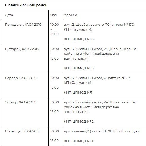 Адреса и время приема в Шевченковском районе Адреса и время приема в Шевченковском районе