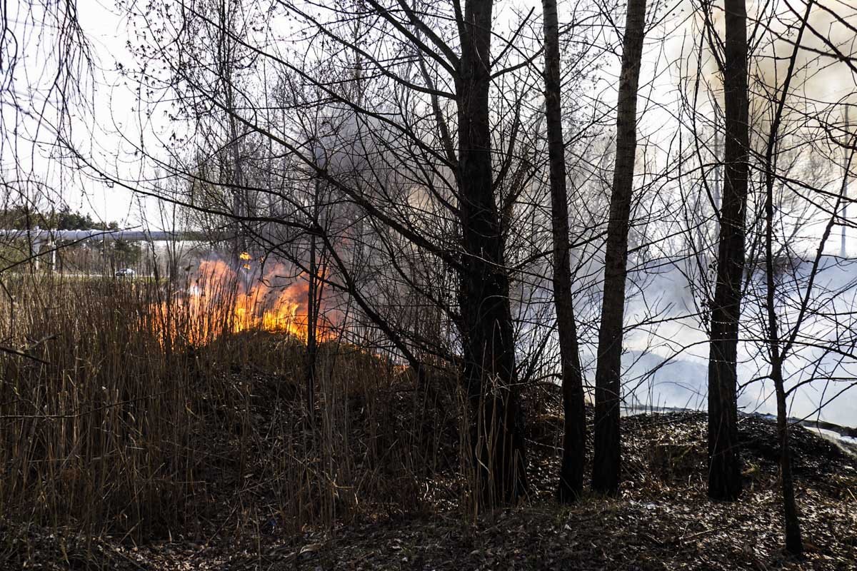 Огонь бушевал в нескольких метрах от АЗС Огонь бушевал в нескольких метрах от АЗС