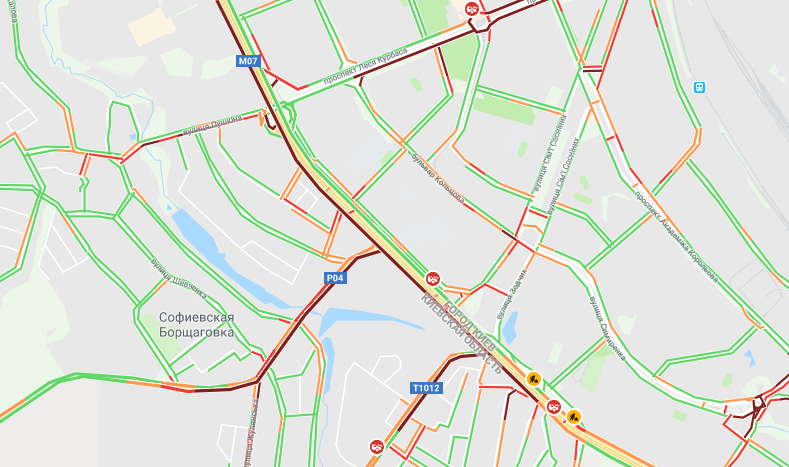 Не избежала пробок и Борщаговка - Кольцевая дорога и проспект Курбаса здесь - основные места тянучек Не избежала пробок и Борщаговка - Кольцевая дорога и проспект Курбаса здесь - основные места тянучек