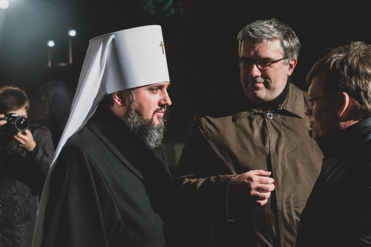 В акции принял участие предстоятель православной церкви Украины Епифаний