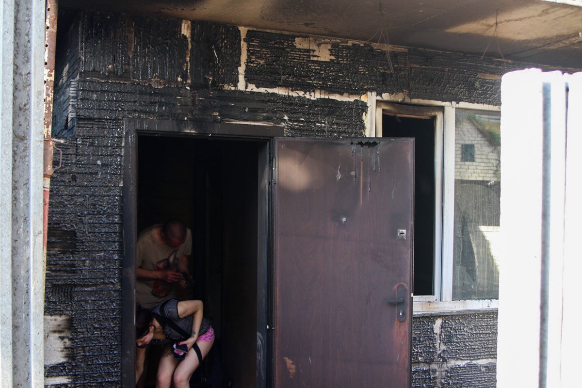 На месте пожара