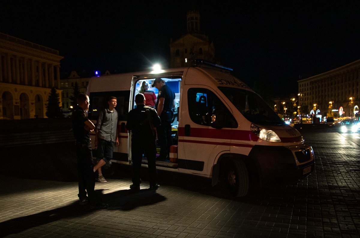 В ночь на 28 мая в центре Киева на Майдане Независимости произошла драка с поножовщиной