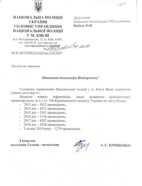 Статистика случаев мошенничества в Киеве за последние пять лет Статистика случаев мошенничества в Киеве за последние пять лет