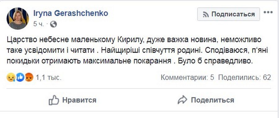 Ирина Геращенко требует серьезного наказания для полицейских
