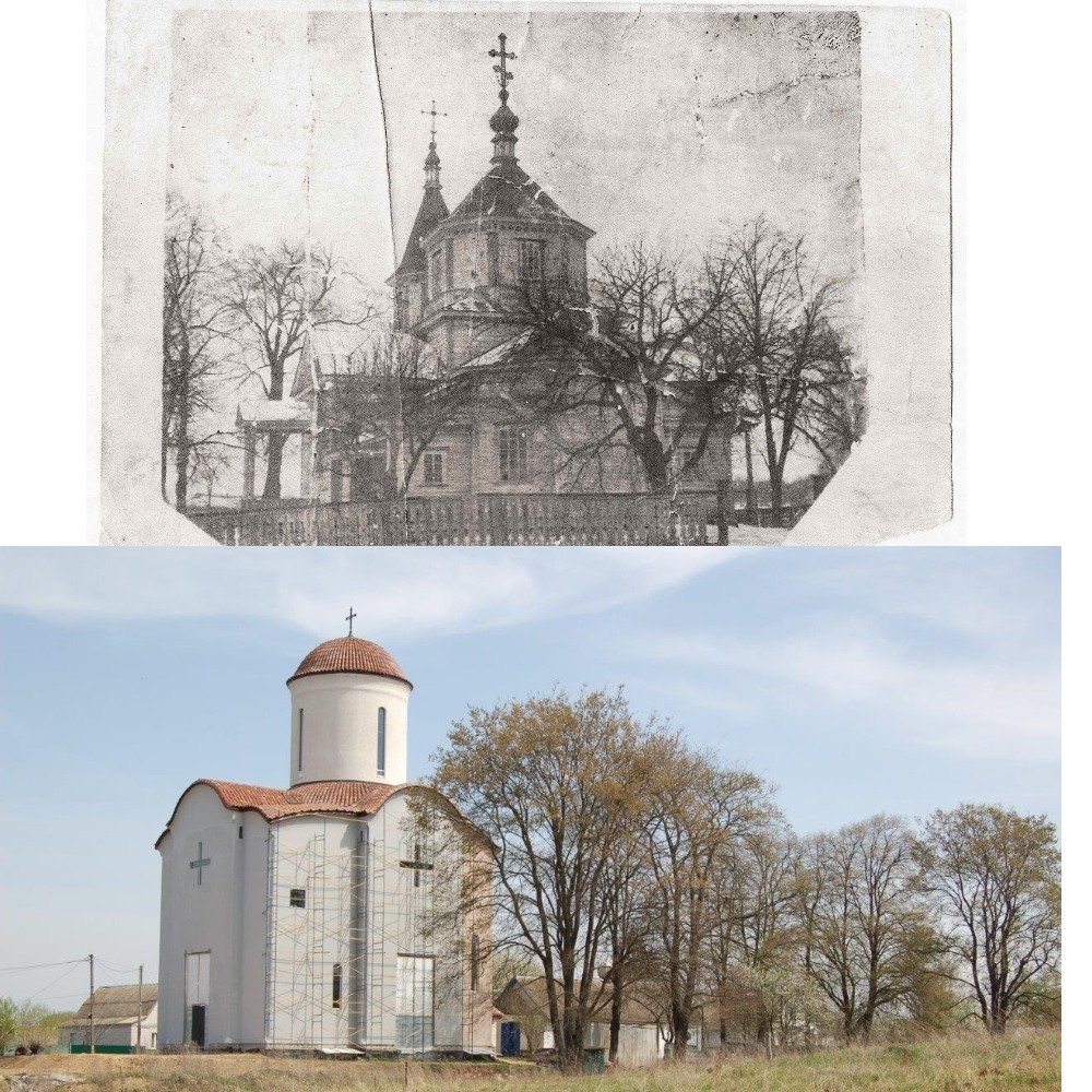 Церковь времен начала 20 века разрушили во времена Второй мировой войны, а в 2017 на ее месте построили новый храм