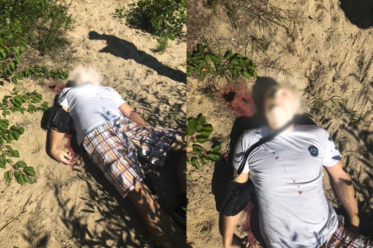 Погибший лежал в кустах с окровавленной головой. На вид мужчине около 30-35 лет