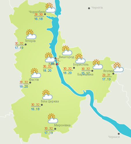 Прогноз погоды на 16 июня в Киеве и области
