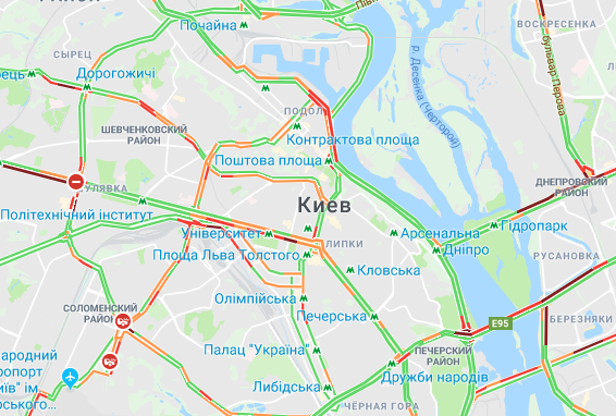 Киев сковали 7-балльные пробки 