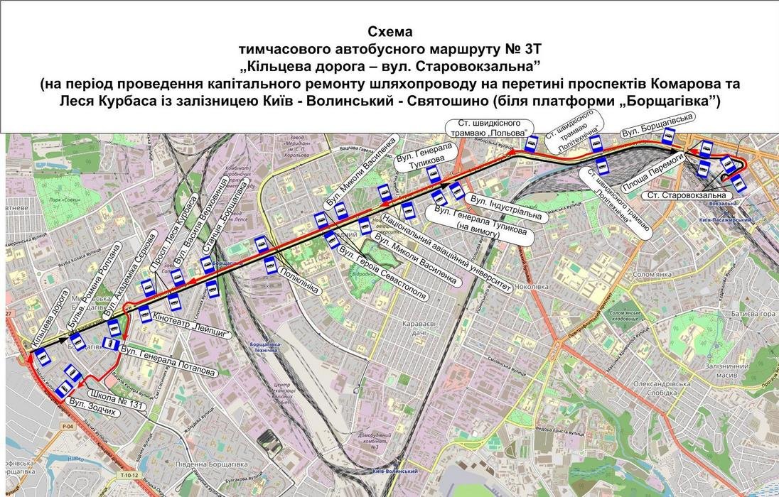 Схема движения автобуса №3