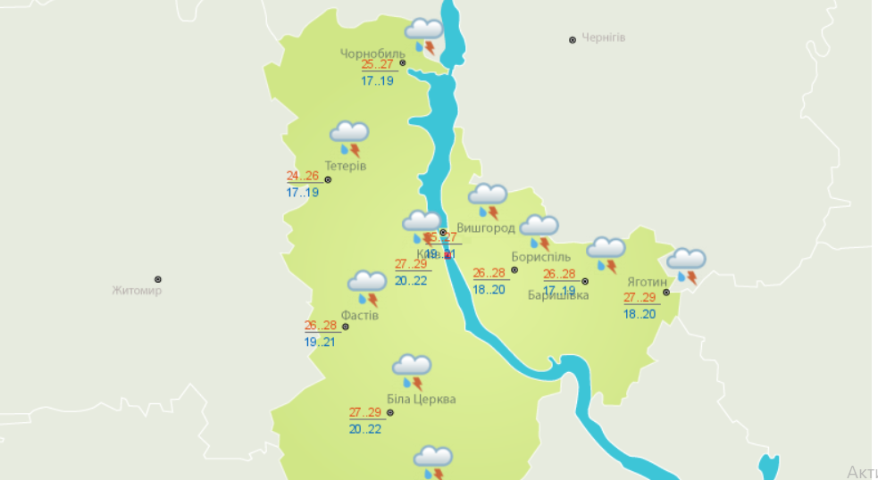 В столицу Украины придут дожди и грозы В столицу Украины придут дожди и грозы