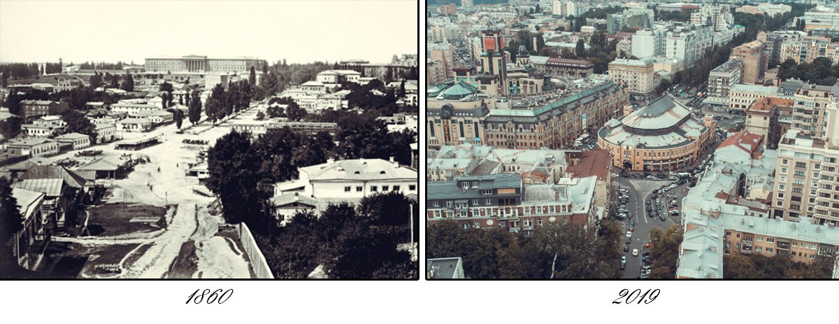 Первое изображение Бессарабской площади, пока еще без рынка