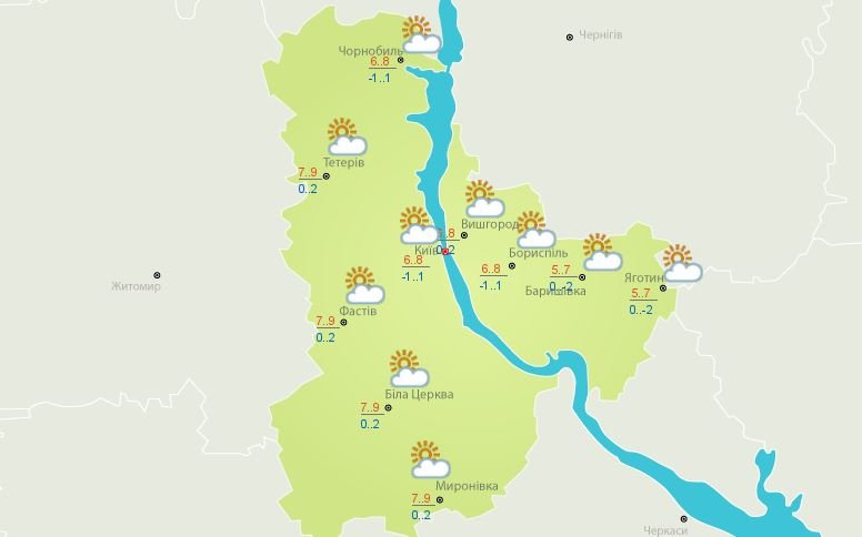 Погода в Киеве на 12 декабря