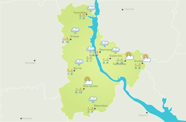 Погода в Киеве 23 декабря