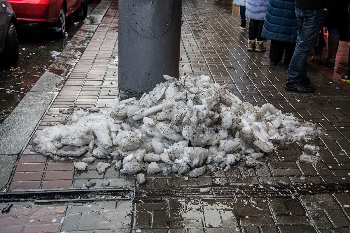 Снежные сугробы потихоньку превращаются в лужи