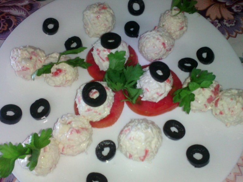 Закуска из крабовых палочек