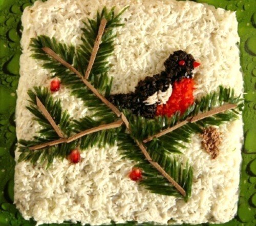 Новогодний салат-коктейль «Снежная зима»