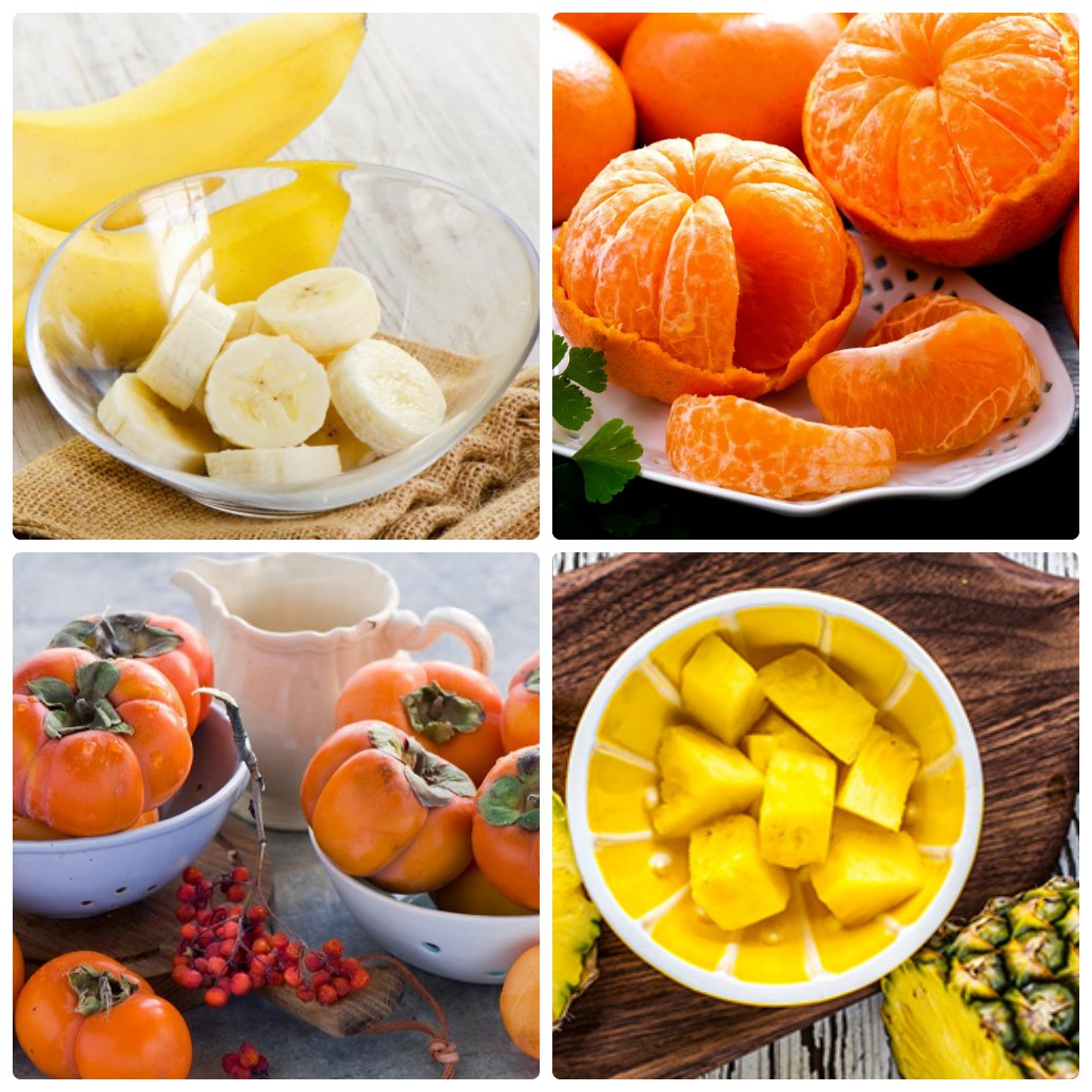 Не забудьте, что фрукты должны быть оранжевого и желтого цветов