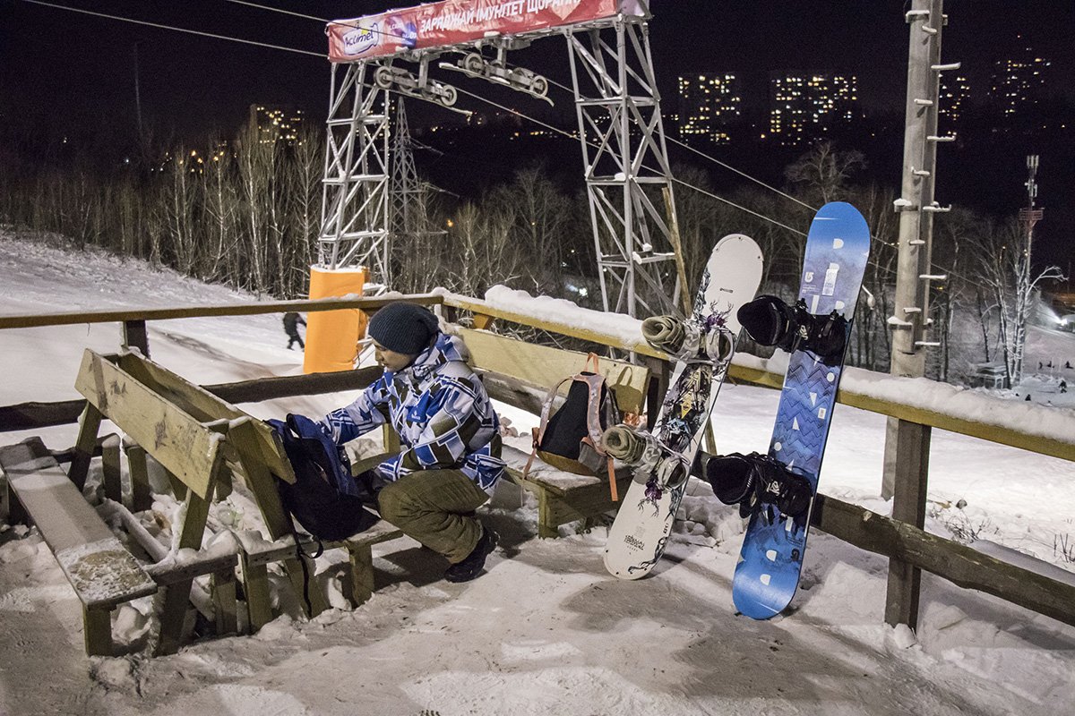 Среди гостей Протасового яра много сноубордистов Среди гостей Протасового Яра много сноубордистов