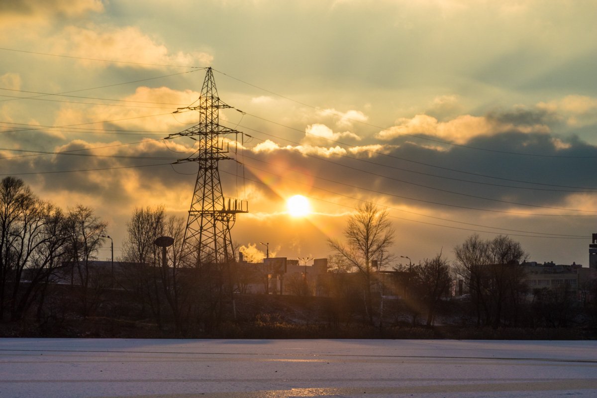 Зимние закаты над Оболонью