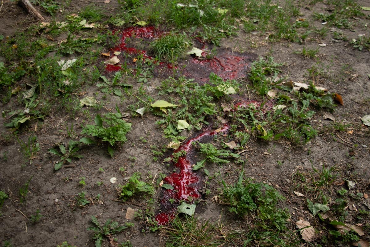 Он лежал в луже собственной крови Он лежал в луже собственной крови