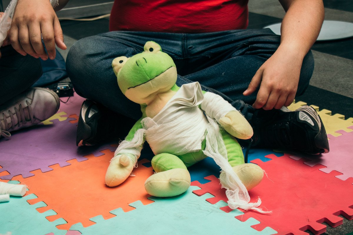 Работал также стенд с  детской психосоциальной помощью