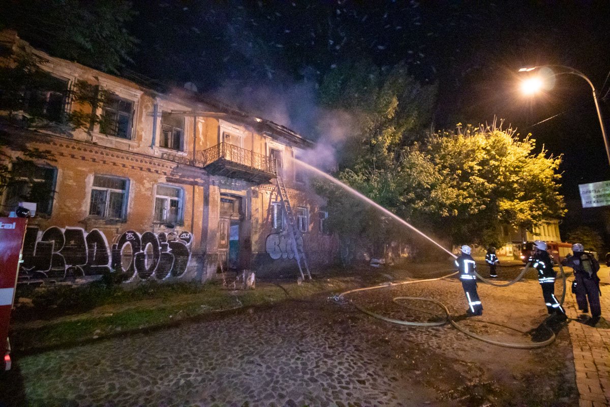 В ночь на 6 августа, в Киеве по адресу улица Боричев Ток, 27 произошел пожар