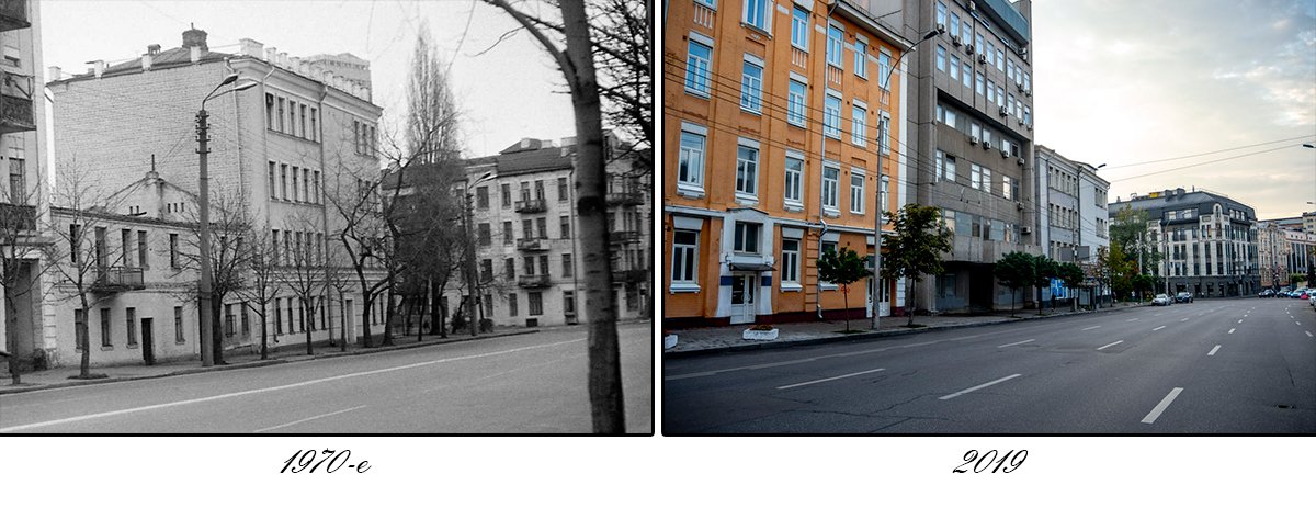 А вот эта улица практически не изменила с тех пор А вот эта улица практически не изменила с тех пор