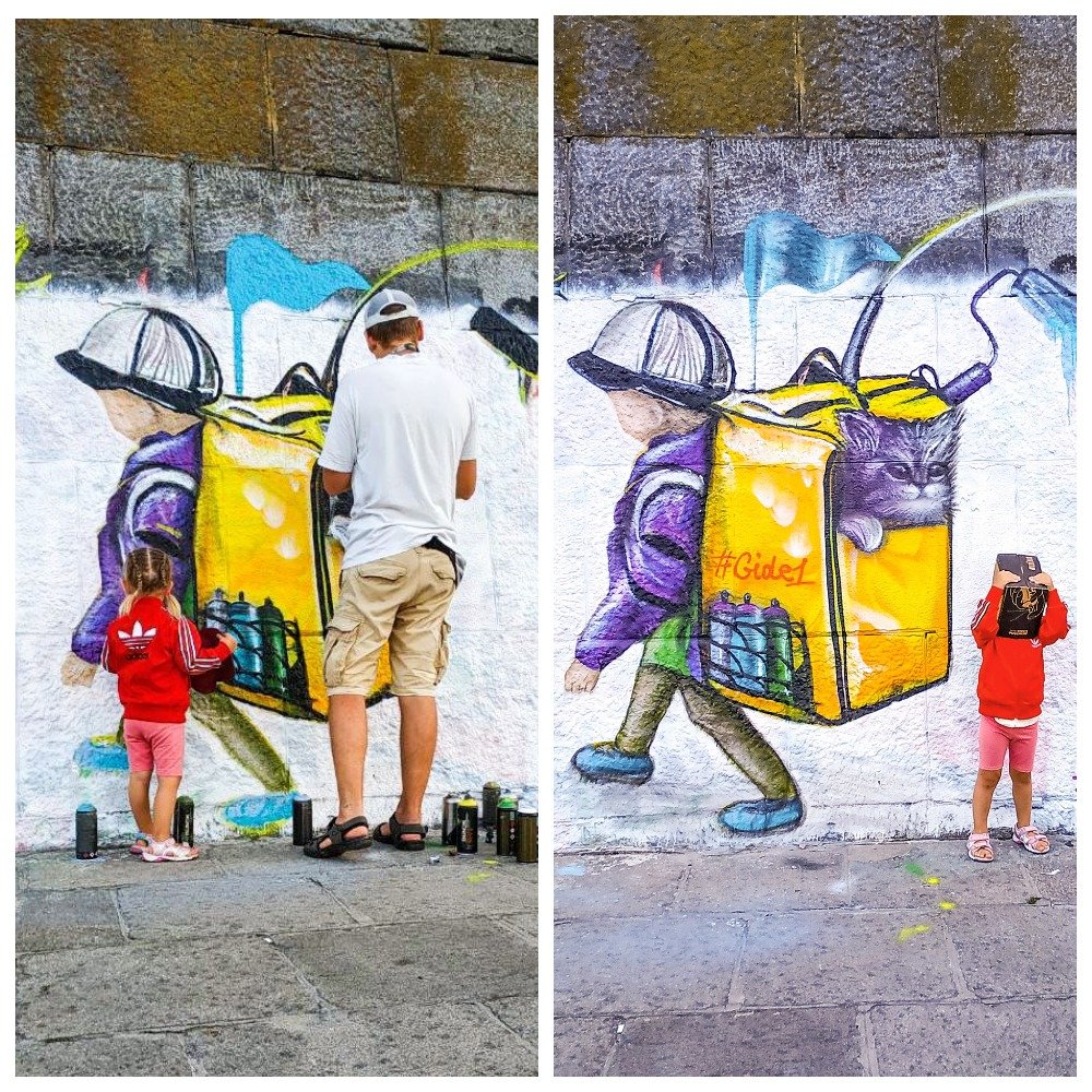 Процесс создания мурала выглядит вот так Процесс создания мурала выглядит вот так