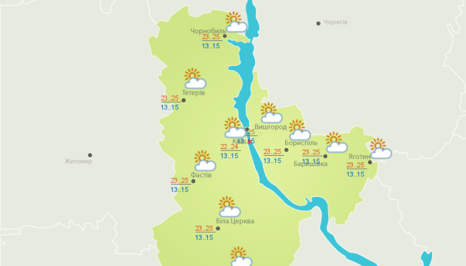 Погода на 18 августа