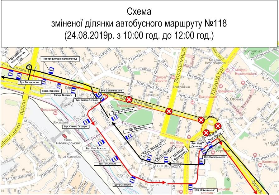 Схема движения автобусов №118